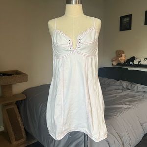 zip up denim mini dress (missing the strings for the bust of the dress)